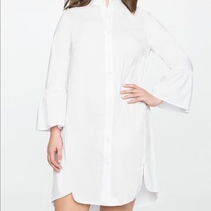 White Dress with Flare Sleeve